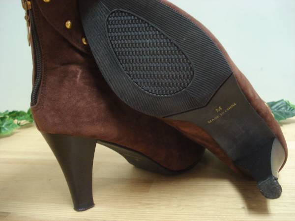 *ANGENU* прекрасный Silhouette Gold заклепки ботиночки Brown M