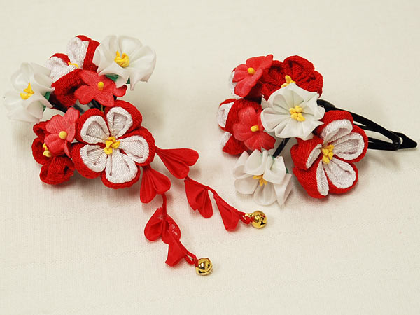☆★新品★☆手作り髪飾り☆女の子用☆赤系☆【26-CF-1】