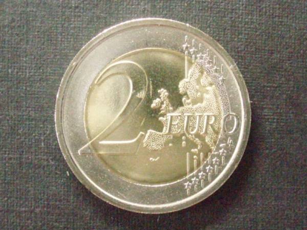 イタリア　２ユーロ記念　２０１０年　カミッロカブール　未使用_画像2