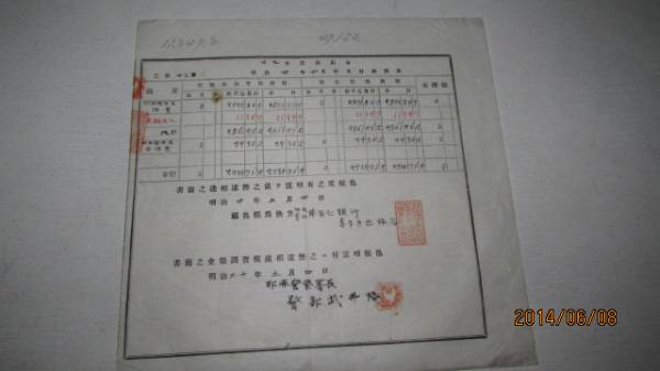 ( старый дом * поставка со склада )( Meiji три 10 год . лен уезд полиция . лет . таблица ) ценный редкий товар 