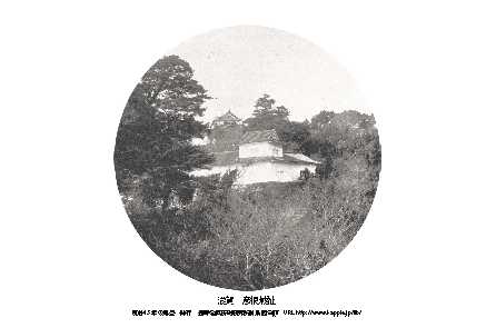 即落,明治復刻絵ハガキ,滋賀,彦根城祉1枚,100年前の風景,_画像1