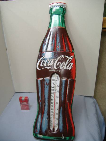 ヴィンテージ　コカ・コーラ　立体　ブリキ　看板　温度計　売切_画像1