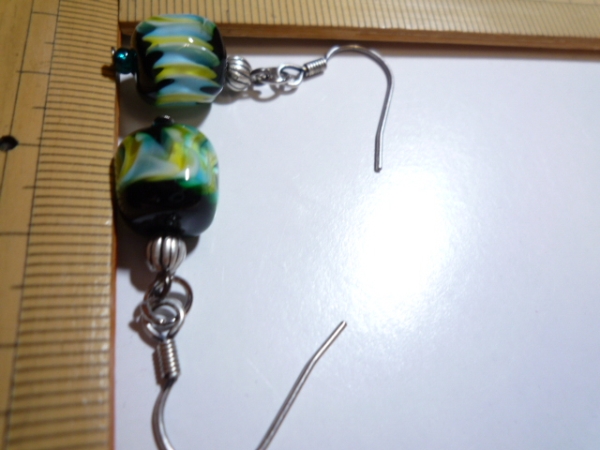 75 hand made handmade * tonbodama * dragonfly sphere * glass * earrings Smart letter Y180