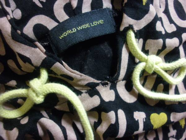 WORLDWIDELOVE パーカワンピース ワールドワイドラブ！総ロゴ