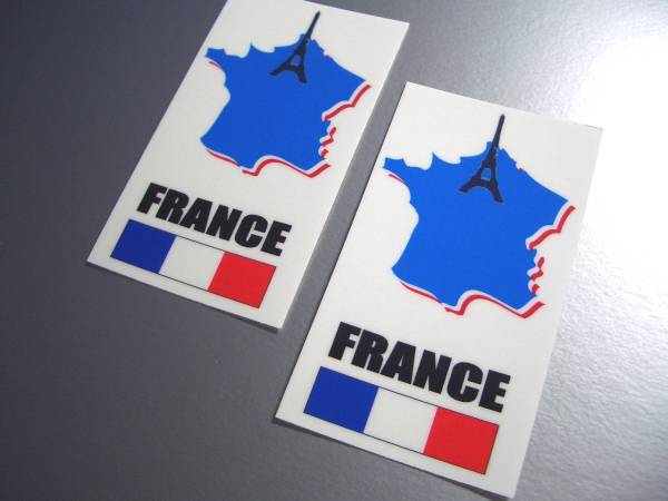 M1■フランスMAPデザインステッカー2枚set■国旗_シール EU(1_画像1
