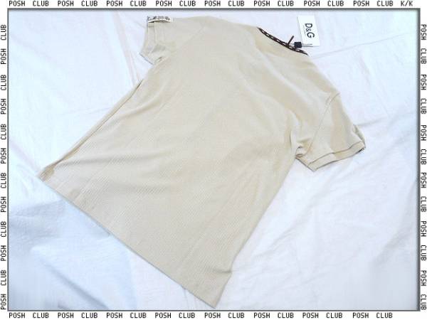 D&G【RT0117】コットン・半袖＊Tシャツ＊薄ベージュ＊XXXL_画像3