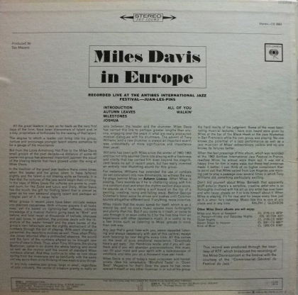 ３枚で送料無料【米Columbia 360 sound】Miles Davis/In Europe_画像3