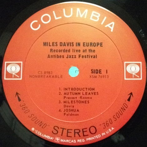 ３枚で送料無料【米Columbia 360 sound】Miles Davis/In Europe_画像2
