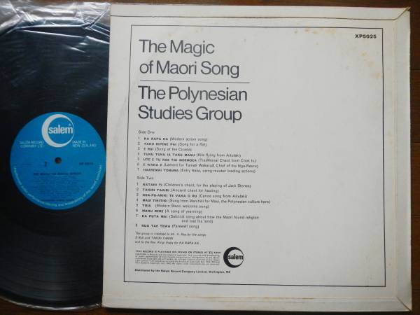 【LP】THE MAGIC OF MAORI SONG(XP5025ニュージーランドSALEMマオリNEW ZEALAND原住民魔術音楽)_画像2