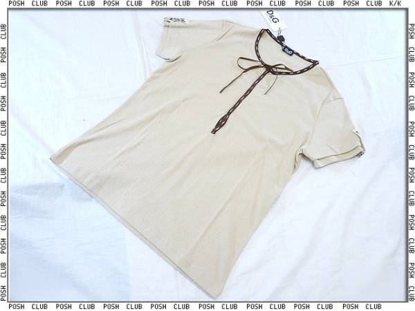 D&G【RT0117】コットン?半袖＊Tシャツ＊薄ベージュ＊XXXL