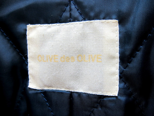 オリーブデオリーブ ★ OLIVE des OLIVE 着回ししやすいシンプルさ♪ 中綿 ハーフ トレンチコート ジャケット ネイビー Fサイズ #F_画像3