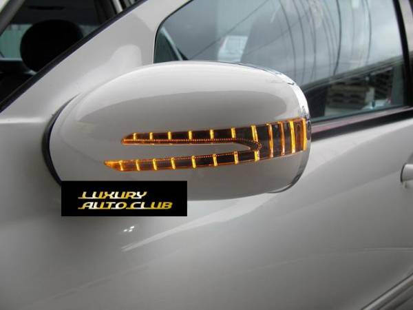 ベンツ Cクラス W202 塗装済 現行LEDドアミラーカバー AMG サイドミラ－ 交換タイプ スポイラ－ ウイング エアロ 外装カスタム_画像2