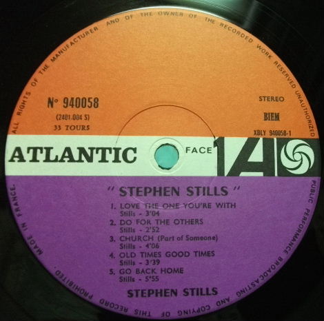 ３枚で送料無料【仏Atlantic】Stephen Stills/Same (Jimi Hendrix,Eric Clapton, Booker T. Jones, etc)_画像2