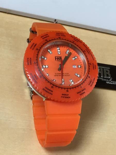 【FHB/エフエイチビー】 WATCH 腕時計 F-504 LIMITED orange_画像2