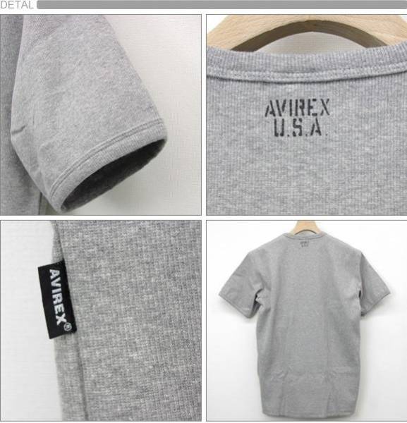  new goods regular AVIREX Avirex short sleeves crew neck T-shirt S gray GREY Avirex ound-necked grey 