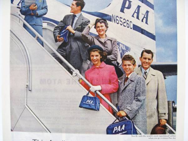 1956年P(guān)AN AMパンアメリカン航空広告(パンナムバッグ PAAロゴ)
