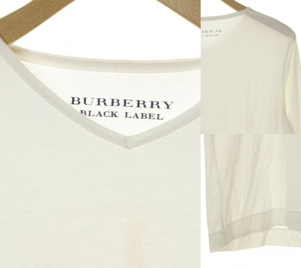 * Burberry Black Label футболка с длинным рукавом / мужской /2* белый 