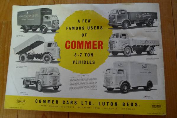 稀少 ROOTES COMMER 5&7 TONNERS 1954年 レア 当時物 カタログ ヴィンテージ Catalogトラック バンUSA アメリカ 旧車_画像2