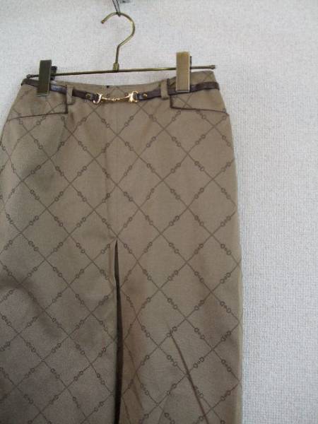 22OCTOBRE чай принт колени внизу длина box юбка в складку (USED12515)