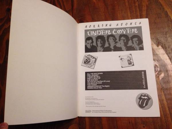 希少楽譜 ROLLING STONES / UNDERCOVER UK初版