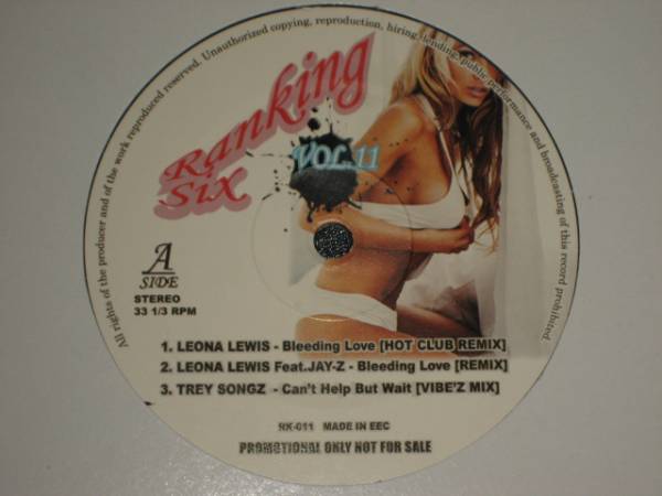 VA - Ranking Six Vol.11 // Leona Lewis FT Jay-Z / Janet 12''_画像1