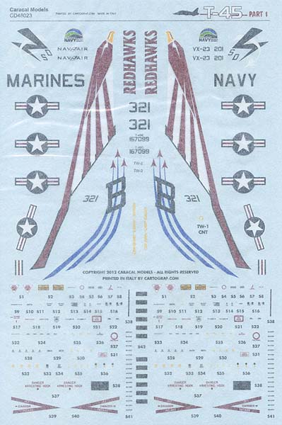 1/48 Caracal Models デカール T-45 ゴスホーク パート1 D023_画像2