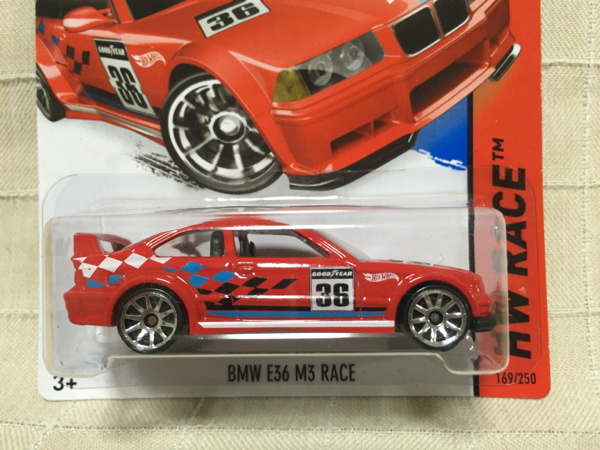 即決有★ホットウィール HW BMW E36 M3 RACE 赤★hotwheelsの画像2
