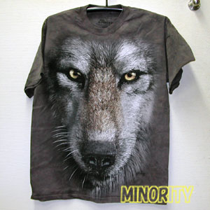 狼Tシャツ Wolf_Face / ウルフ / WOLF / 狼 / オオカミ / おおかみ / 男女兼用_狼Tシャツ/男女兼用/オオカミ/WOLF/ウルフ