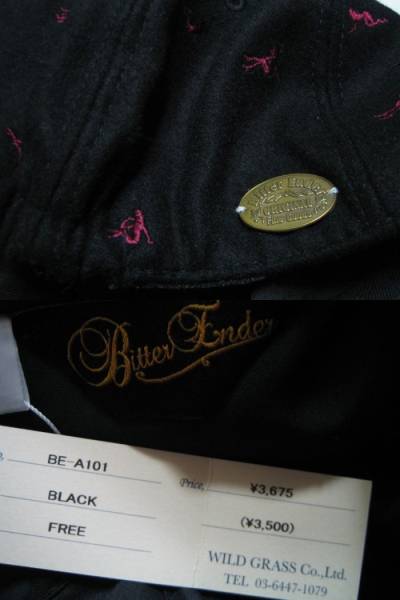 新品 Bitter Ender ビターエンダー ブラック総柄キャップ
