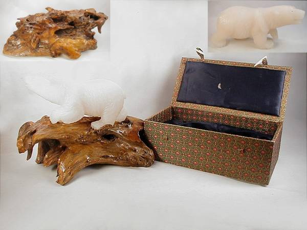 ♪即決重2.898KG最高級天然極珍品寿山白芙蓉凍石高彫置物『子熊』最高級専用手工芸絹張り木製収蔵ケース、台座付き