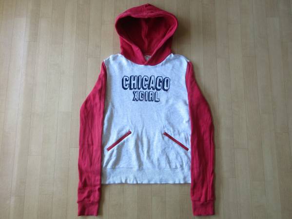 CHICAGO XGIRL?2トーン?パーカー前面