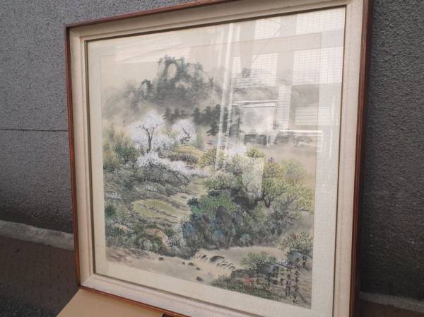  old Japanese picture .. go in .. landscape painting author un- details . Korea 