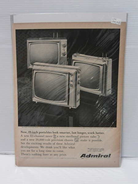 1964年7月17日号LIFE誌切り抜き【Admiral】小型テレビ　USアメリカ_画像1