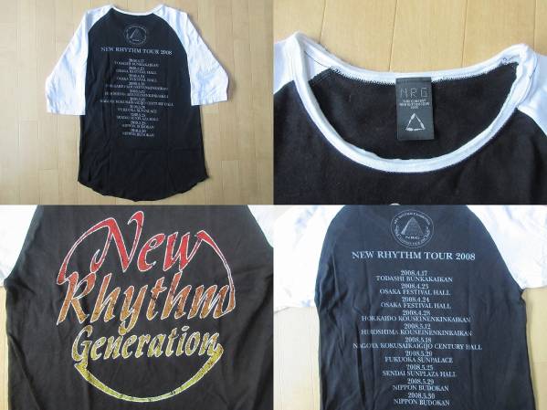日本製 YUKI concert New Rhythm Tour 2008 ハーフ袖 ラグラン Tシャツ XS～S位 ユキ JUDY AND MARY ジュディマリ JAM LIVE カットソー_左上・YUKI　ラグランTシャツ裏面
