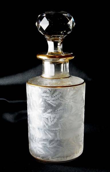 美 OLD BACCARAT オールドバカラ 香水瓶 金彩 細密エッチング装飾 アンティーク 上質クリスタル _画像1