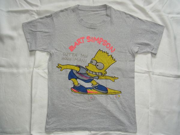 ☆ 80s ビンテージ The Simpsons ザ・シンプソンズ バート・シンプソン SK8 Tシャツ 霜降りグレー ☆USA古着 スクリーンスターズ 90s OLD