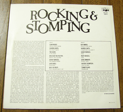 ROCKING & STOMPING - LP/ 50's,ロカビリー.Slim Rhodes,Sonny Burgess,Warren Smith,Ray Harris,Billy Lee Riley,Malcolm Yelvington,_画像2