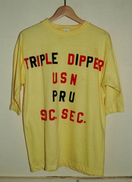 デッドストック 80年代 USN TRIPPLE DIPPER 七分袖 Tシャツ_画像1