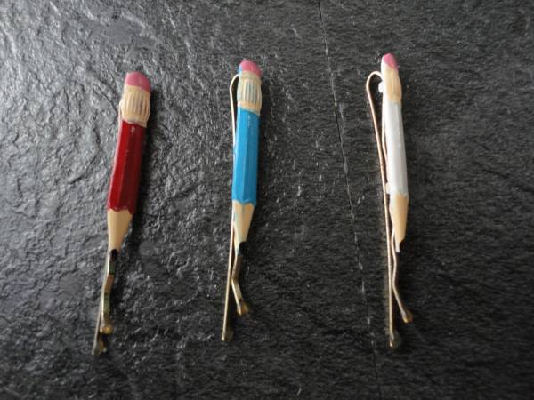  rare *60s Vintage France pencil hairpin 6 pcs set dead stock 