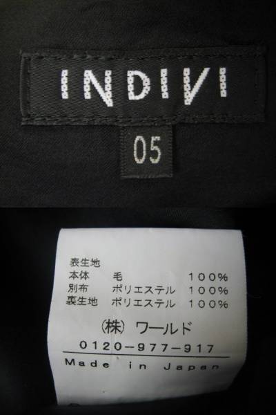 ▼603▼【美品！】INDIVI〈インディヴ?！单Ι`ルワンピース 05 黒 ブラック 中古 ユーズド 古著