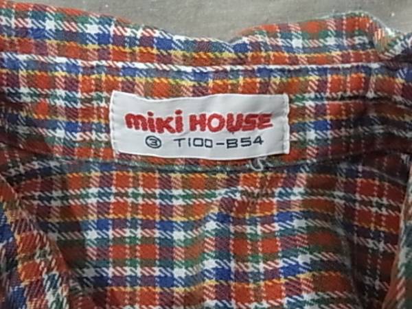 ё ミキハウス ё 可愛いチェック柄長袖シャツ 100㎝ 日本制