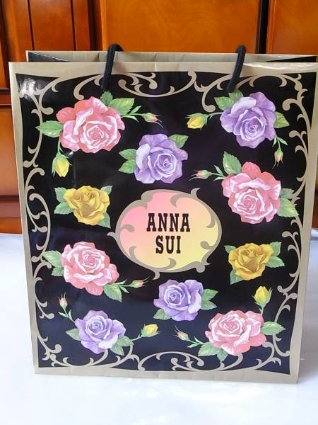 ☆入手不可 ANNA SUI アナスイ コスメ 旧ショップバック 紙袋 サイズ大 薔薇柄☆の画像2