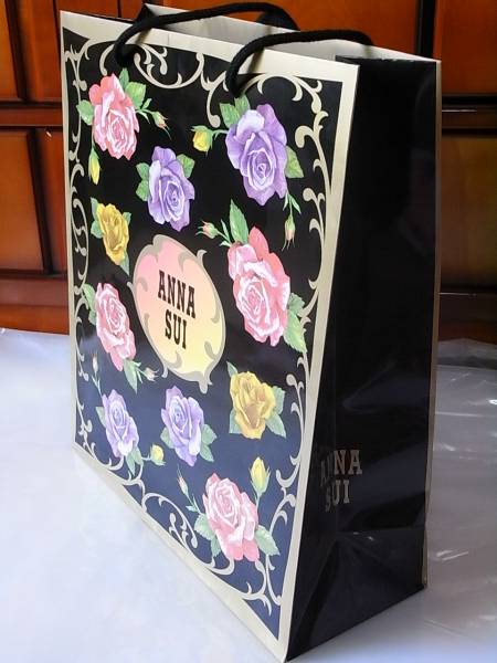 ☆入手不可 ANNA SUI アナスイ コスメ 旧ショップバック 紙袋 サイズ大 薔薇柄☆の画像3