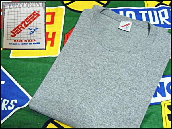 【雰囲気の良いボディーが魅力的な1枚】Made in USA製アメリカ製JERZEESビンテージ杢霜降りグレー無地単色Tシャツ70s70年代80s80年代