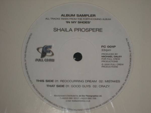 Shaila Prospere - In My Shoes Album Sampler // Mistakes 12''_画像1