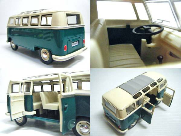 ◆KiNSMART1962 Volkswagen Classical Bus 1/24◆グリーン_画像3