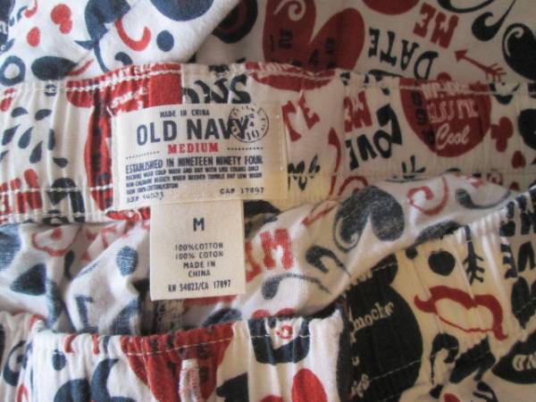 USA America OLD NAVY total pattern pants M / American Casual Los Angeles Ad ba Thai Gin g old clothes west coastal area 