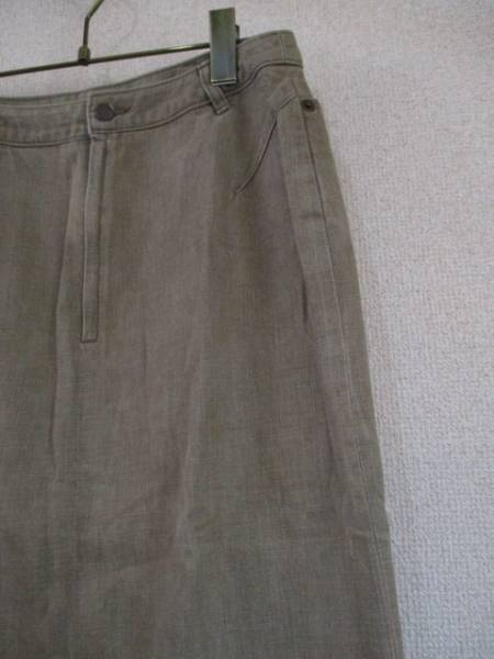 spick&spanカーキカラーデニムミモレスカート（USED）80516②_画像2