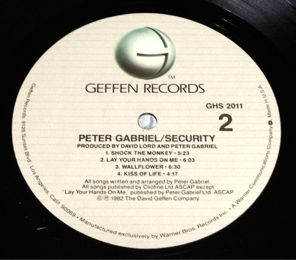 即決◎概ねニアミント激レアPromoのみQuiex II高音質盤Peter Gabriel / Security_画像2