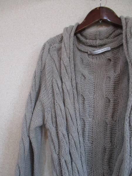Spick&Spanグレーアラン編みニットロングカーデ（USED）120915)